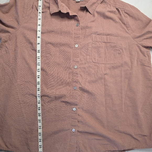 J. Jill Corduroy Button Up Shirt Blush Pink Relaxed Fit Cotton Blend L - Picture 11 of 12